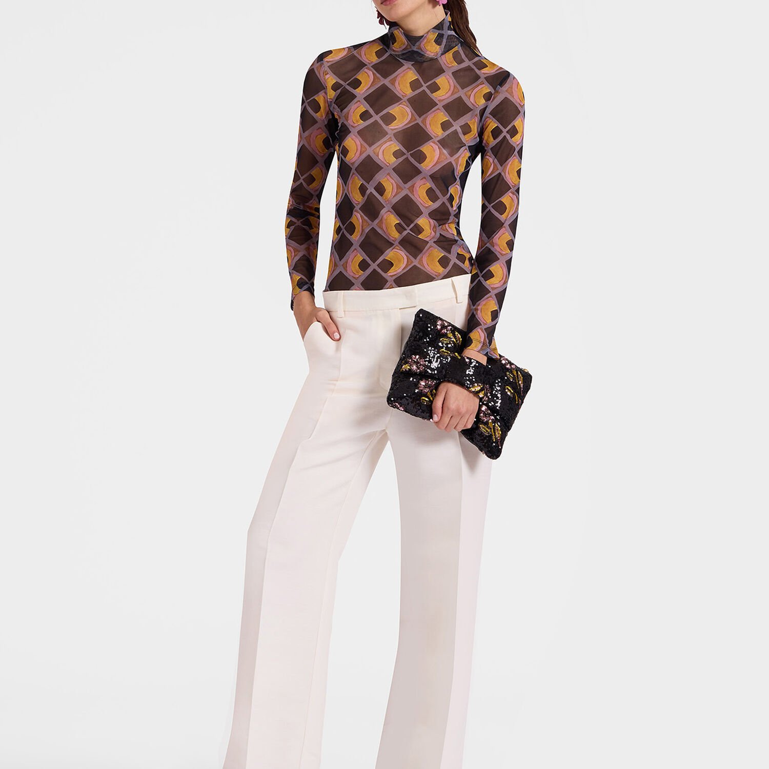 La Doublej Turtleneck In Half-light Black