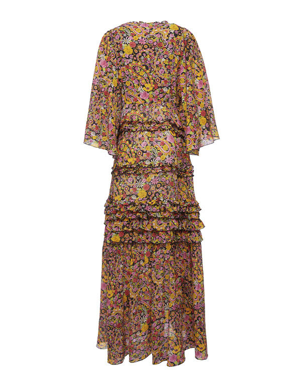 La DoubleJ Jeanne Dress Tripping Nero DRE0376CRE006TRG0002