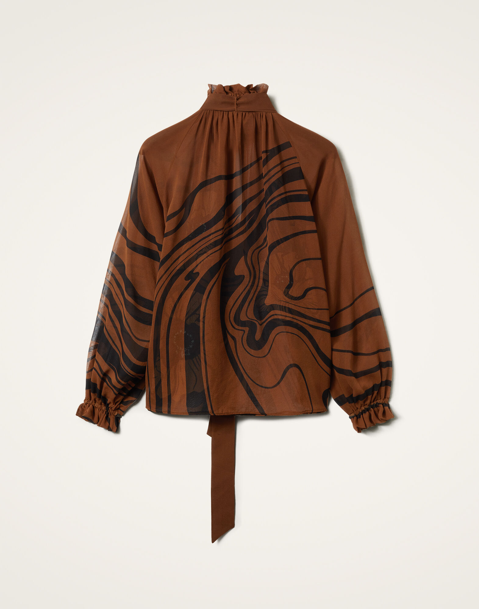 Cerere Blouse in Big Blooms Placée Brown for Women | La DoubleJ