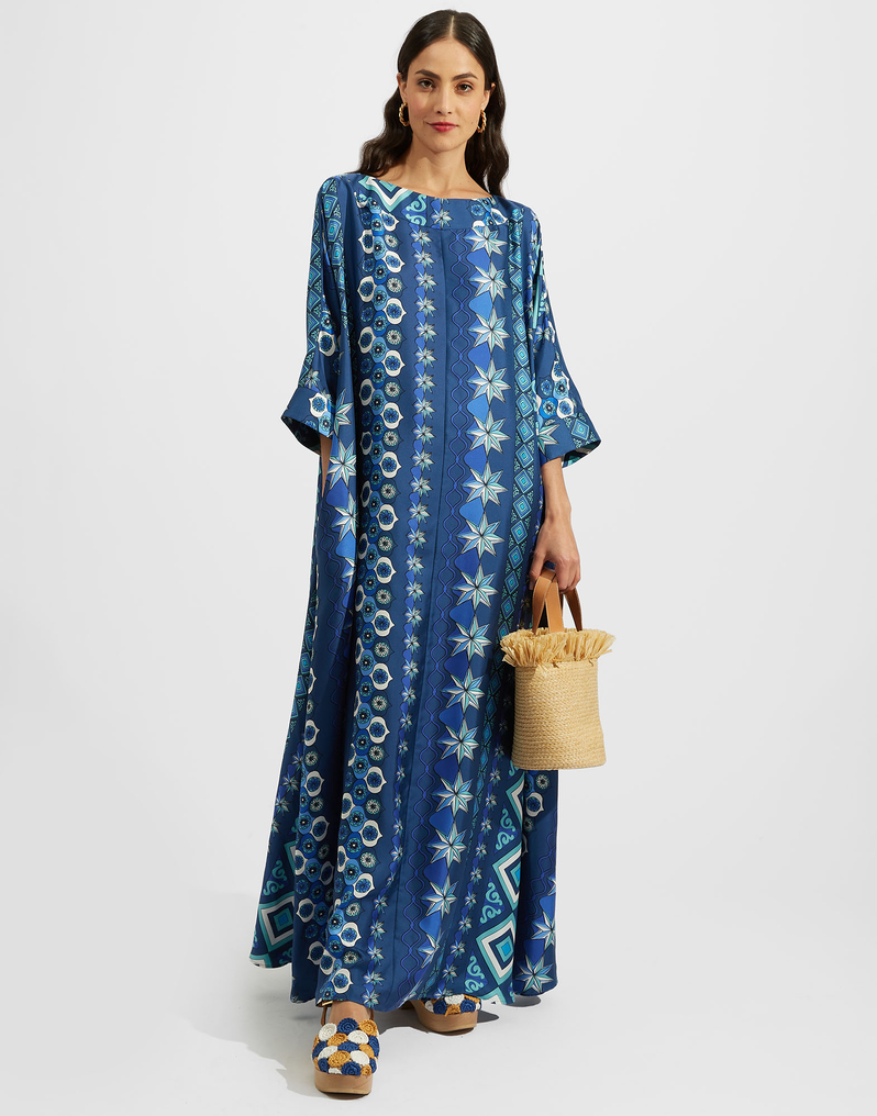 La DoubleJ Muumuu Dress Round Neck La DoubleJ Muumuu Dress Round Neck Costiera DRE0370SIL001COS01BU03