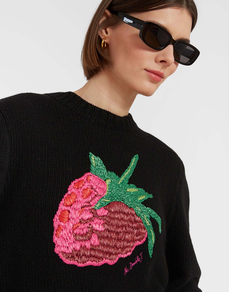 La DoubleJ Lampone Sweater La DoubleJ Lampone Sweater Black PUL0179KNI093VA203BL01