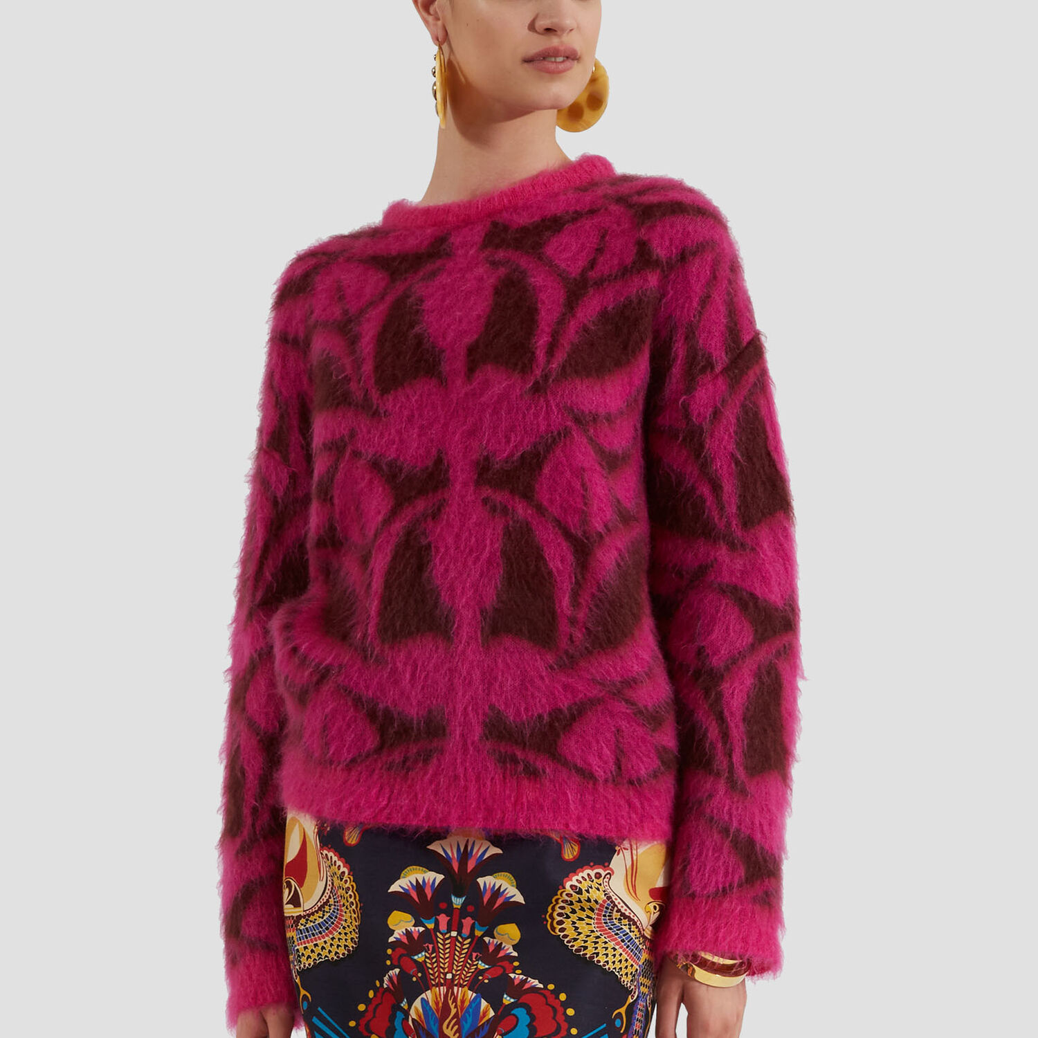 Shop La Doublej Camden Jumper In Fuchsia & Bordeaux