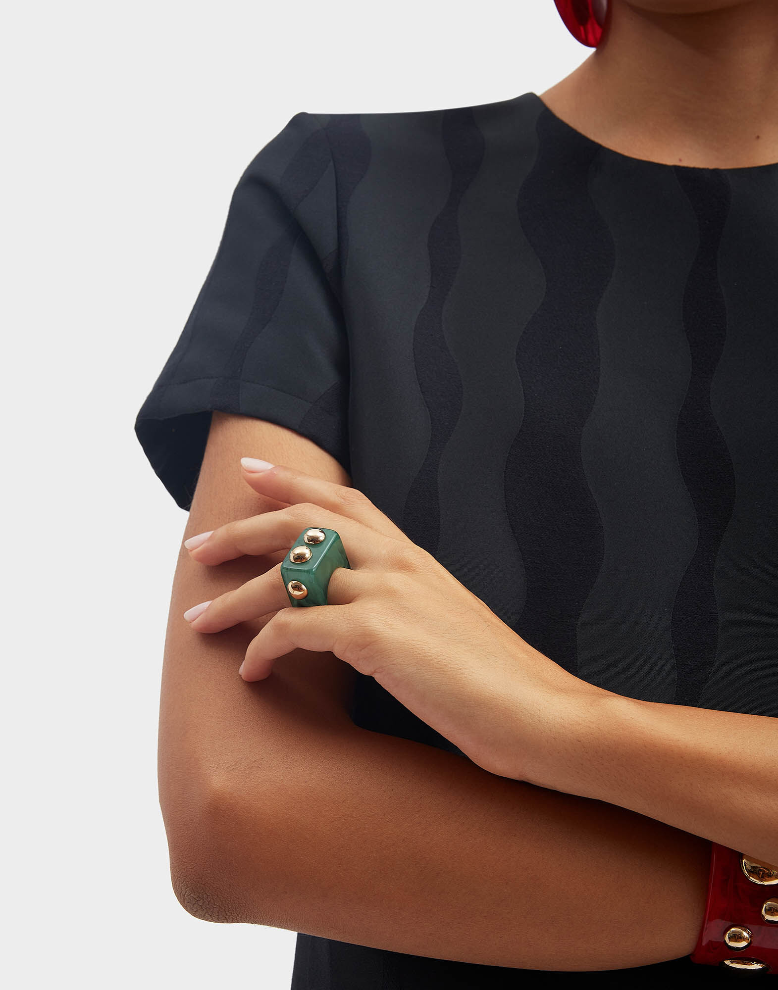 Nefertiti Ring in Green for Women La DoubleJ