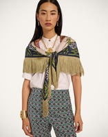 La DoubleJ Reversible Fringe Foulard 90 La DoubleJ Reversible Fringe Foulard 90 Mariposa Placée Celeste SCA0073SIL006MAR07BU12