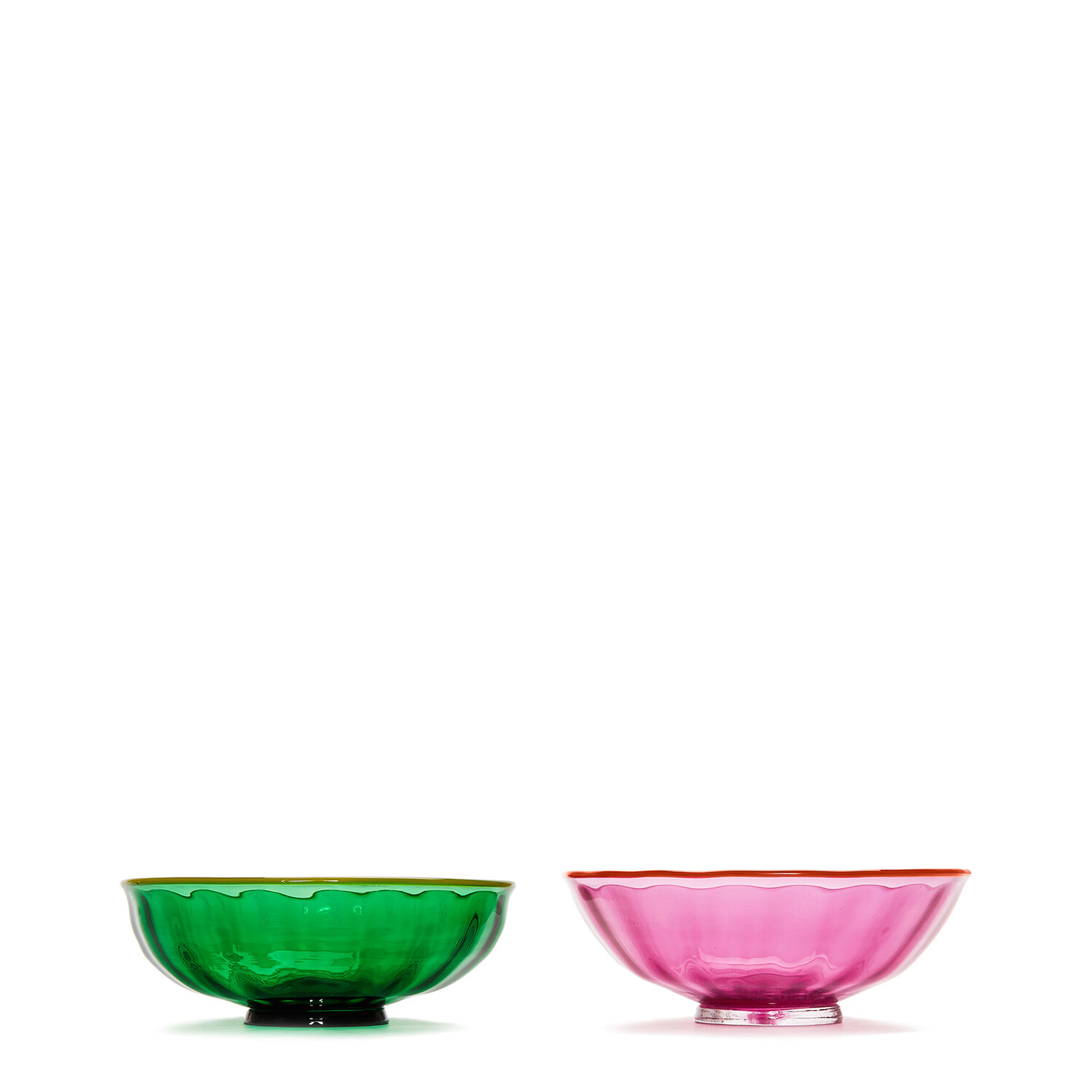 Shop La Doublej Luxury Nut Bowl Set Of 2 In Verde/rosa