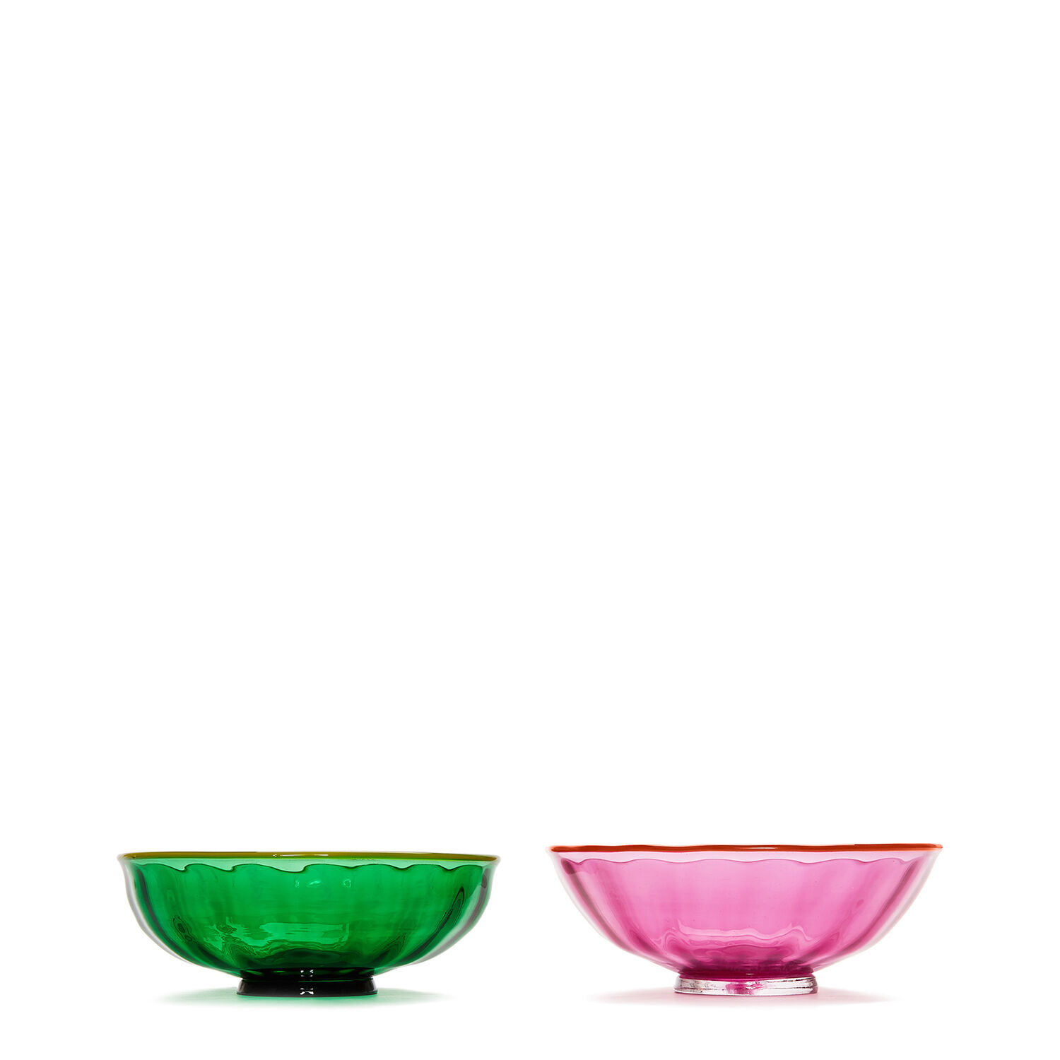 La Doublej Set Of 2 Nut Bowls In Verde/rosa