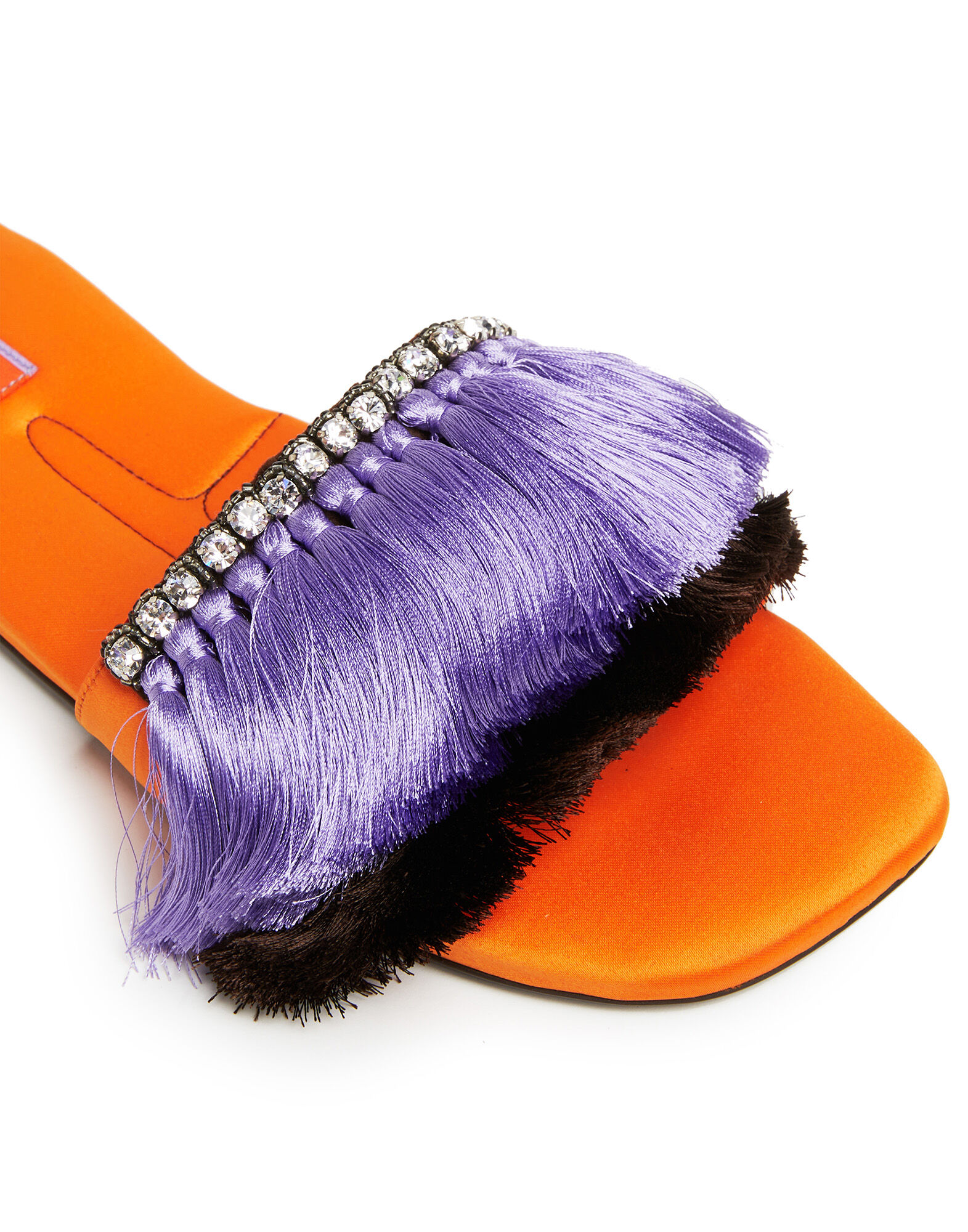 La DoubleJ Fringe Slipper Arancio / Lilla SHO0039RAS007MUL0056