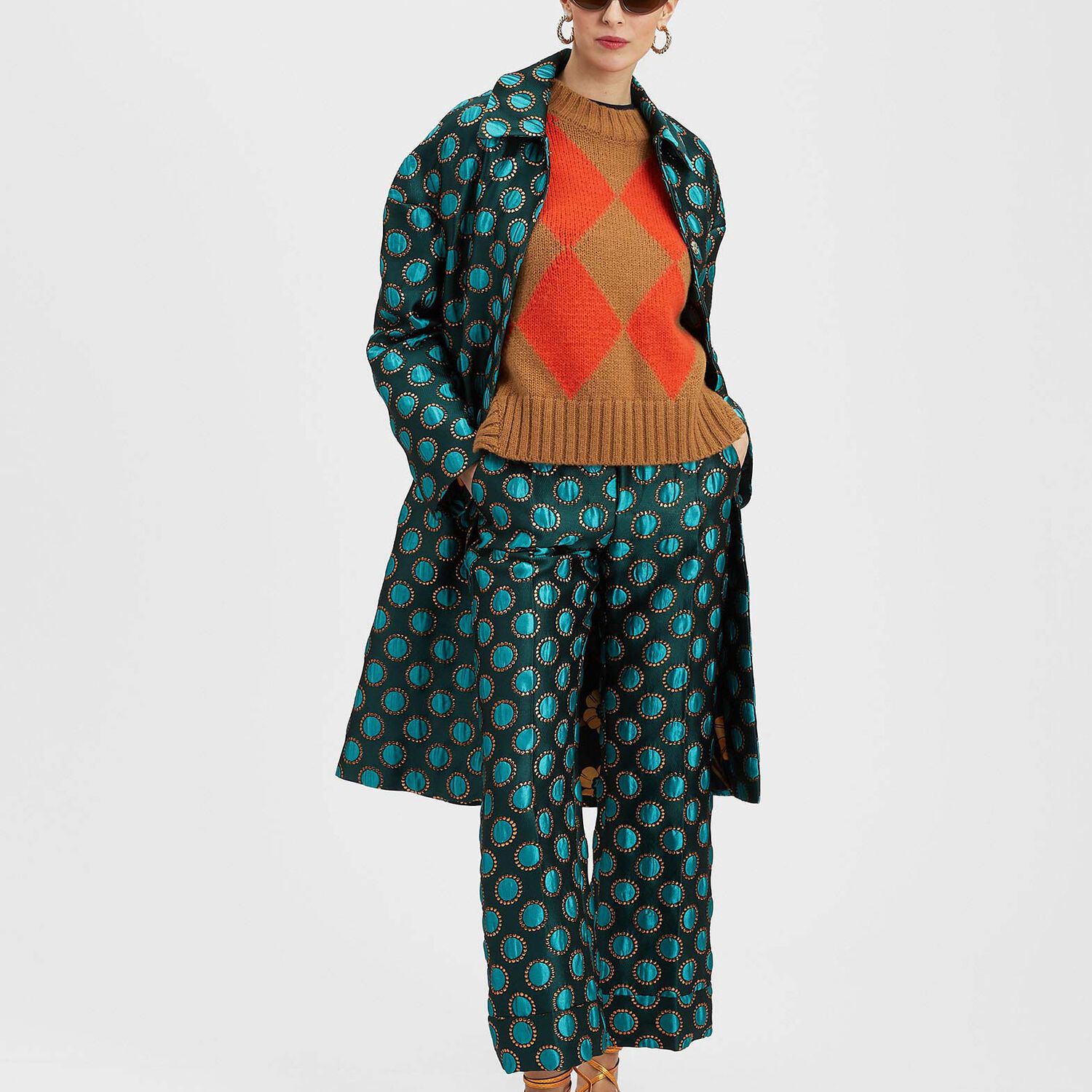  La Doublej Outerwear Women - Boxy Coat Winter Sun Emerald L 80% Polyester 9% Metal 7%silk 4%polyammide 