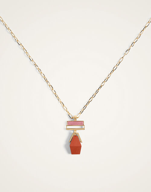 La DoubleJ Mini Bridge Portal Necklace 24K Gold Plate & Red Jasper NEC0050BRA003JSP02YE05