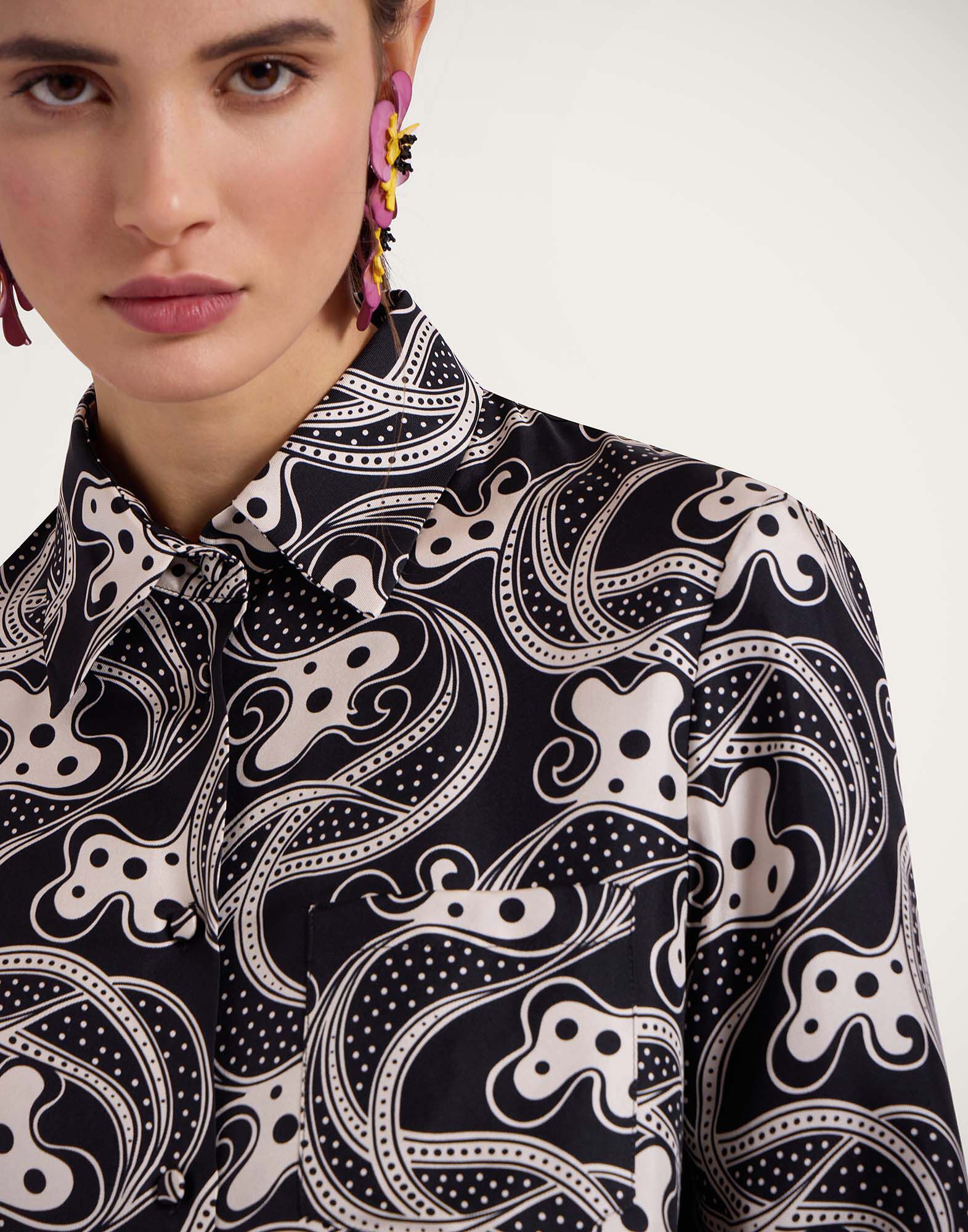 La DoubleJ Boy Shirt Aperol Black & White SHI0001SIL001APE01BL03