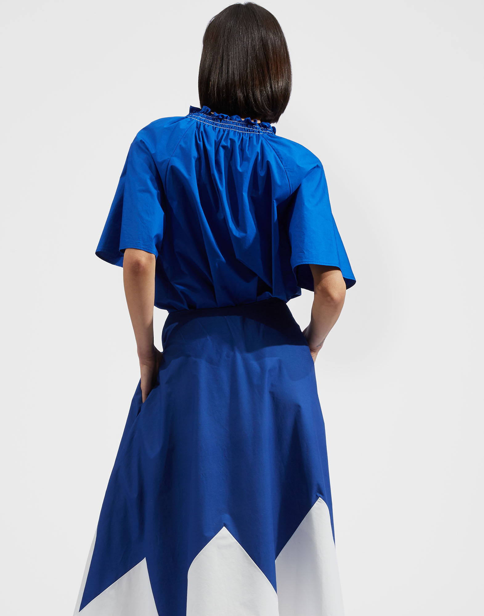 La DoubleJ Holiday Shirt Solid Blue SHI0063COT001BLU0005