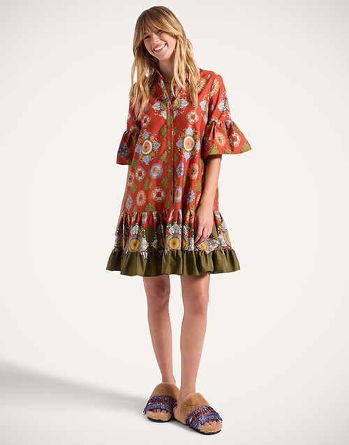 La DoubleJ Choux Dress La DoubleJ Choux Dress Nucleus Placée Rust DRE0193COT039NUC02OR04