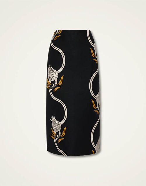 La DoubleJ Pencil Skirt Melograno Black & White SKI0011CAD001MEL01BL03