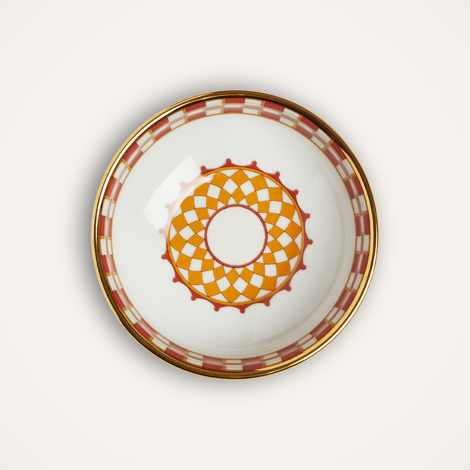 La Doublej Apollo Set Of 2 Porcelain Snack Bowls In Apollo Brick