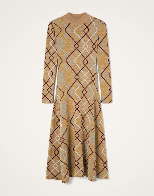 La DoubleJ Babe Dress Beige, Burgundy, and Light Blue DRE1131KNI219VA517BR01