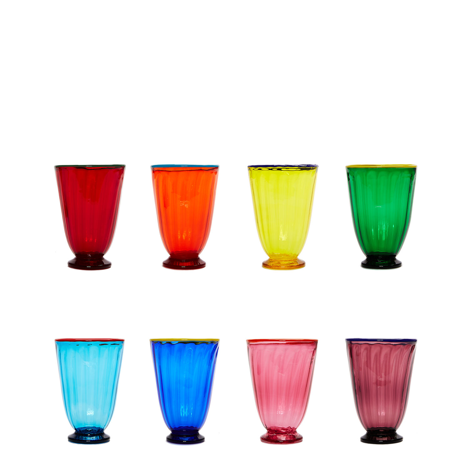 La Doublej Rainbow Glasses Set Of 8 In Rainbow