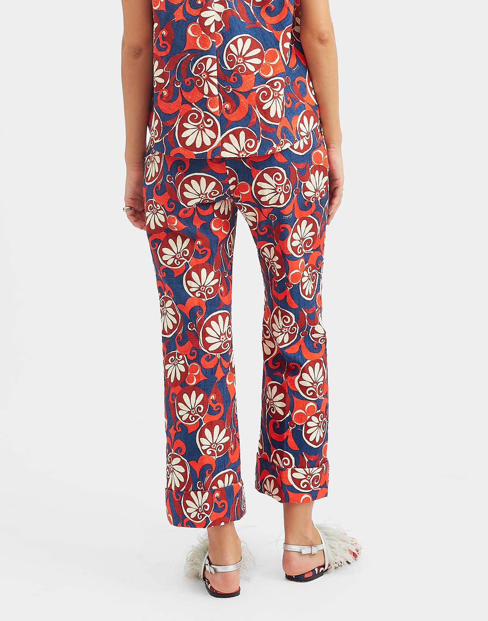 La DoubleJ Hendrix Pants Moonflower Navy TRO0014COT005MOO01BU06