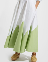 La DoubleJ Peek-A-Boo Dress Intarsio Color Block W/P DRE0318COT043CLB10WH01