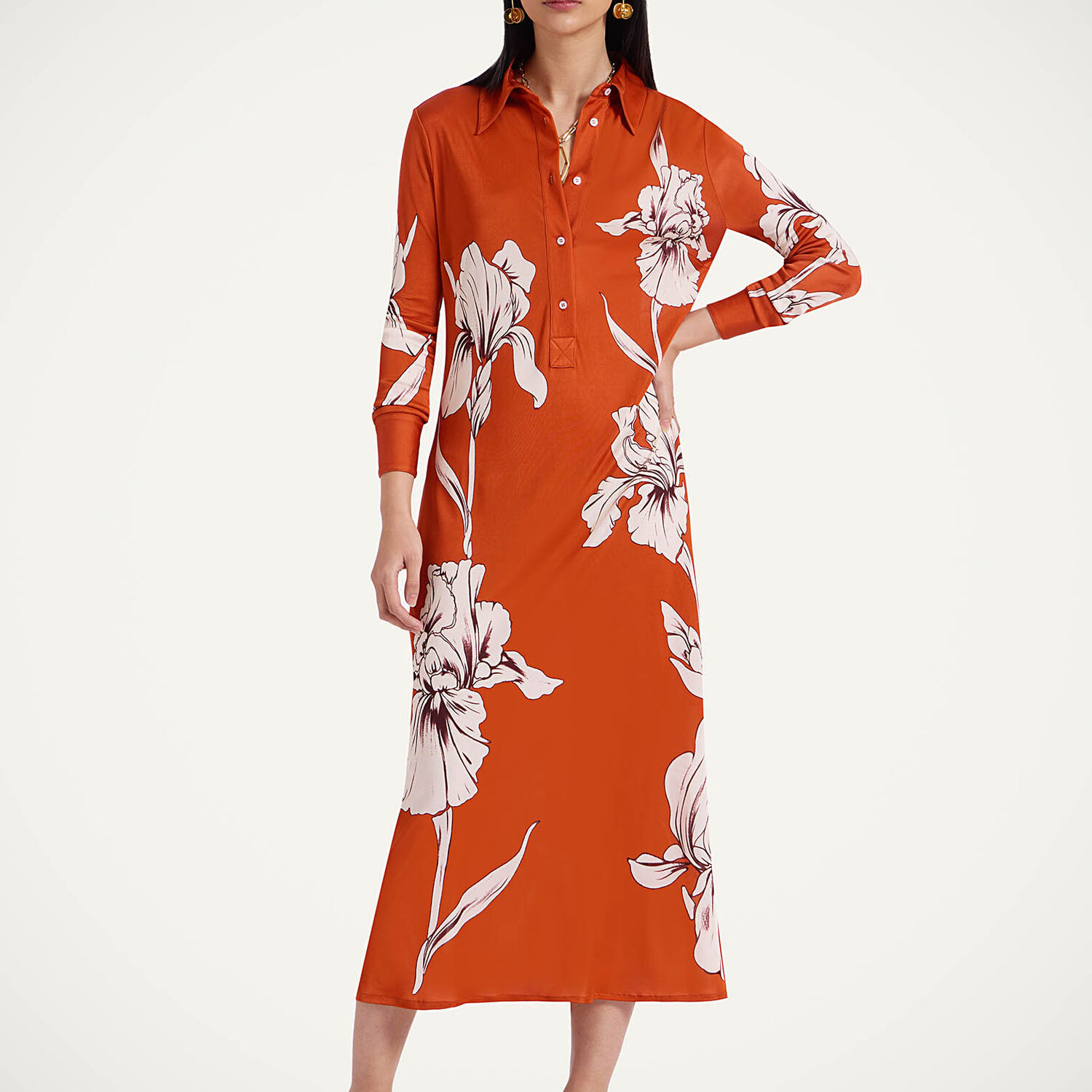 La Doublej Perry Street Dress In Iris Placée Dark Orange