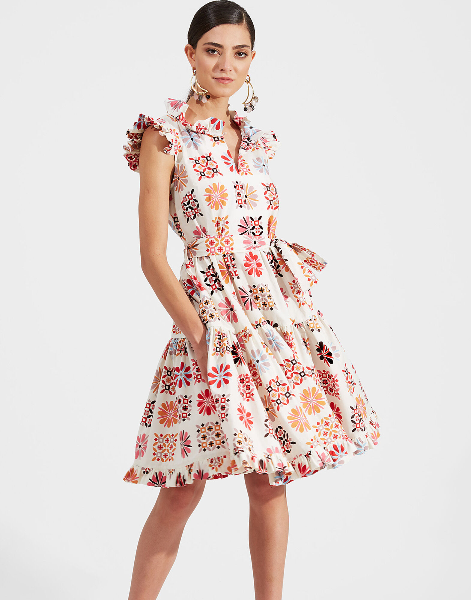 LaDoubleJ Short And Sassy Dress Vetrata Bianco DRE0003COT001VET0002