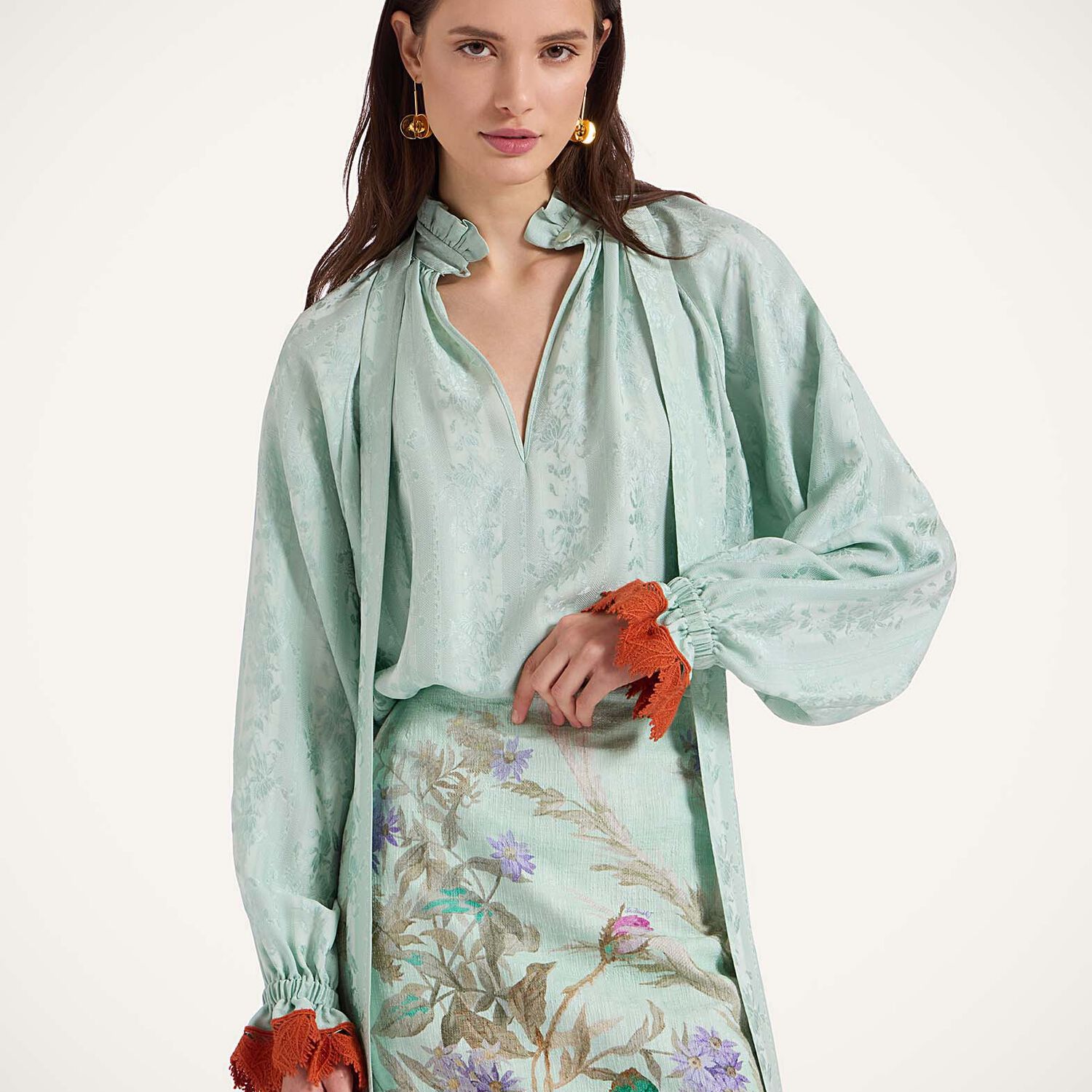Shop La Doublej Cerere Blouse In Pekin Mint
