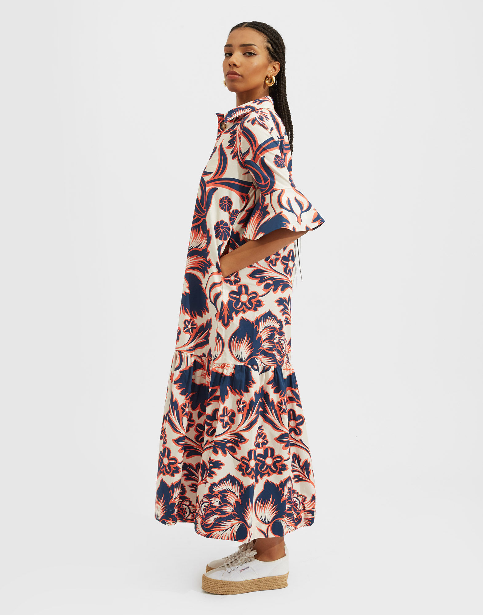 La DoubleJ Artemis Dress Va-Va Plac&eacute;e White DRE0176COT039VAV01WH01