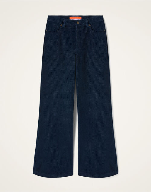 La DoubleJ The Flare Pants Solid Navy TRO0140VEL020SOLIDBU06