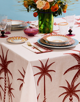 La DoubleJ Large Tablecloth Date Palms Brick TBC0003LIN001DAT05RE06