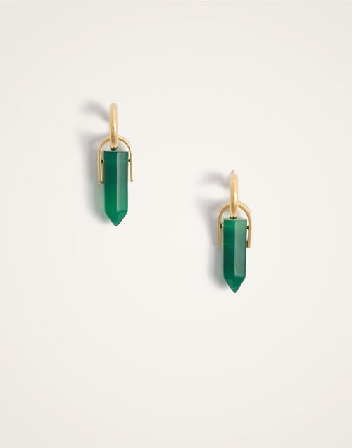 La DoubleJ Pillar Earrings La DoubleJ Pillar Earrings 24K Gold Plate & Aventurine EAR0059BRA003AGA02YE05