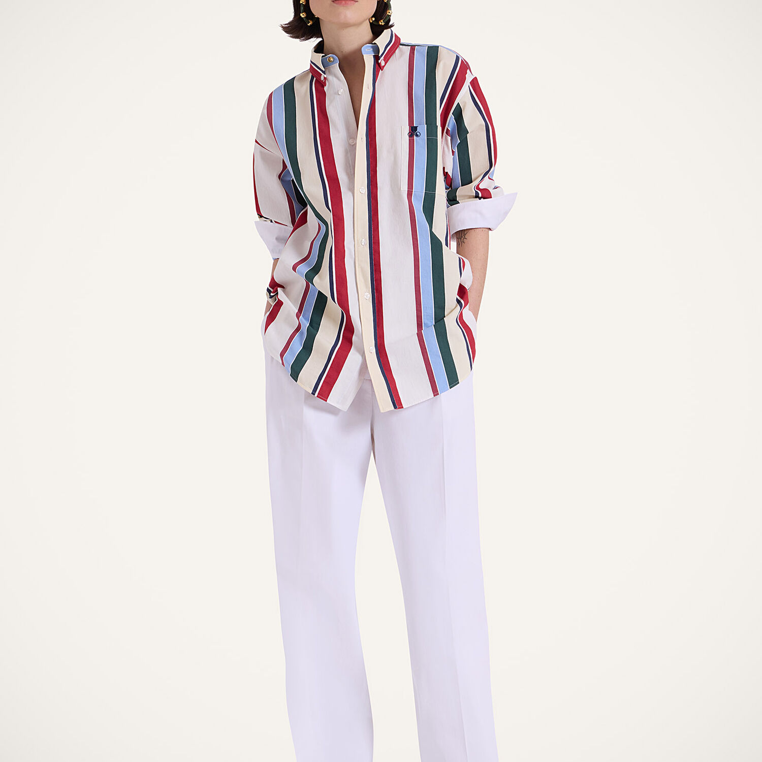 La Doublej Better Than Your Boyfriend Striped Cotton-blend Poplin Shirt In Stripes Multicolor
