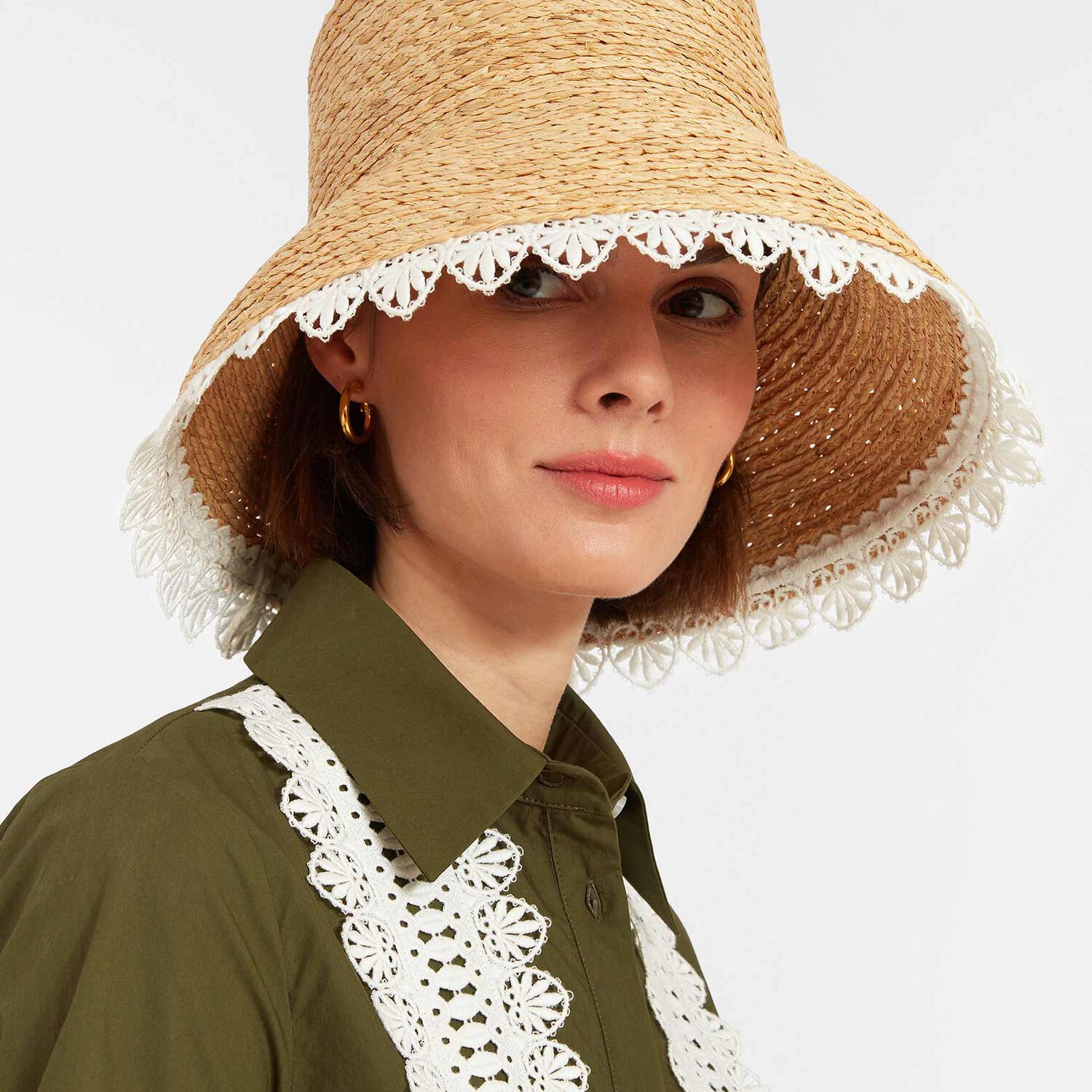 La Doublej The Ombra Hat In Solid Ivory