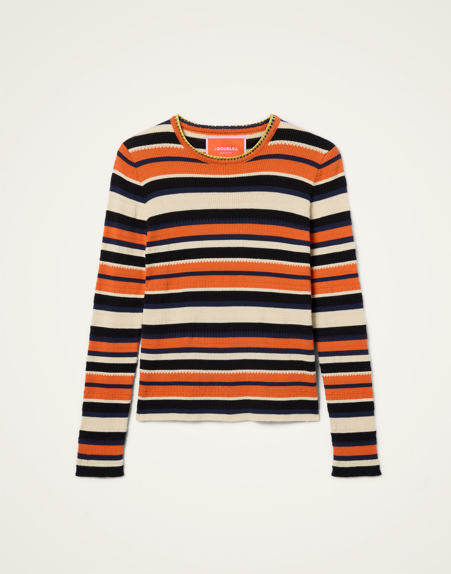 La DoubleJ Veneziana Top Multicolor Orange PUL0272KNI154VA375OR02