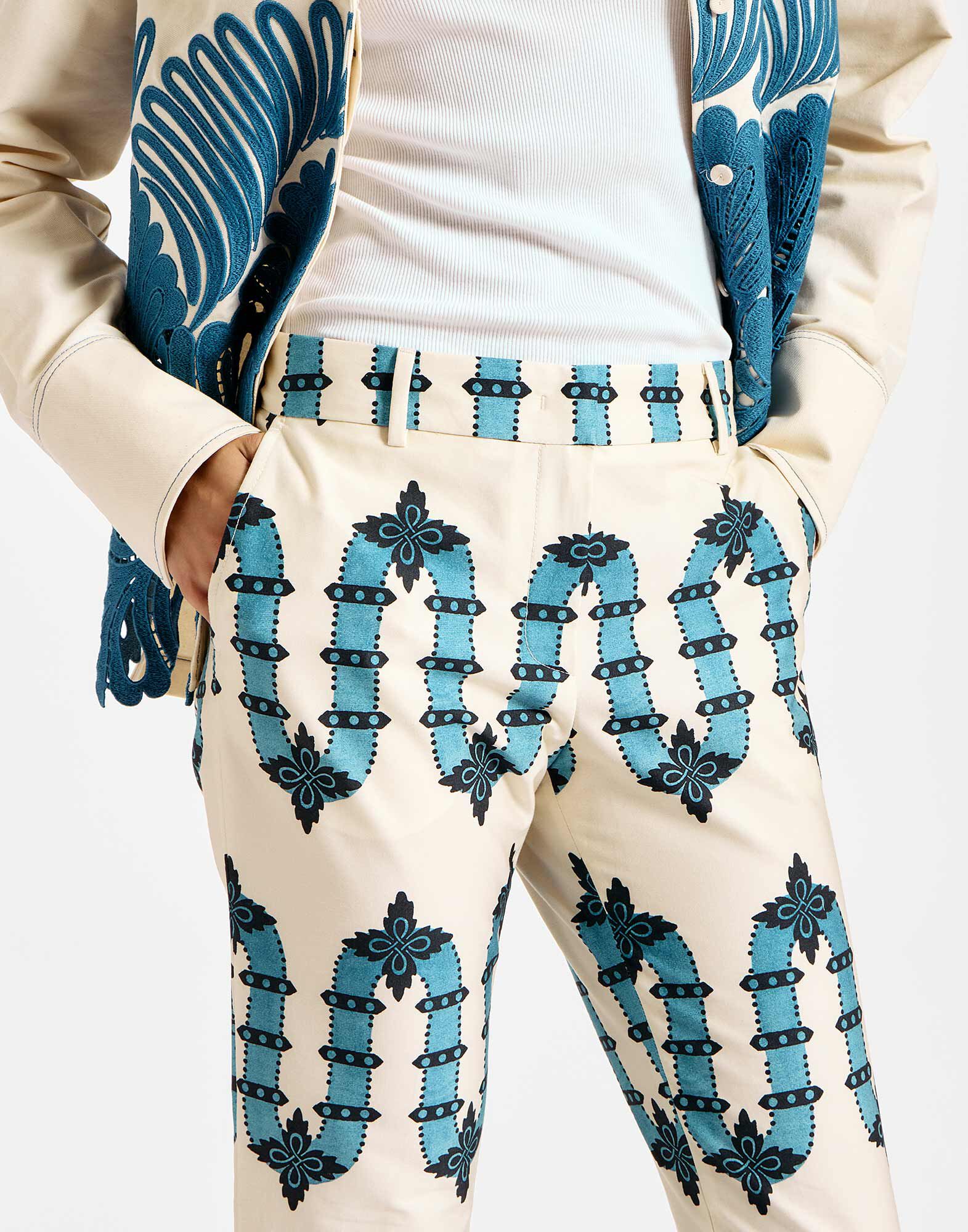 La DoubleJ 24/7 Pants Scirocco Plac&eacute;e Ivory TRO0069COT006SCI03WH04