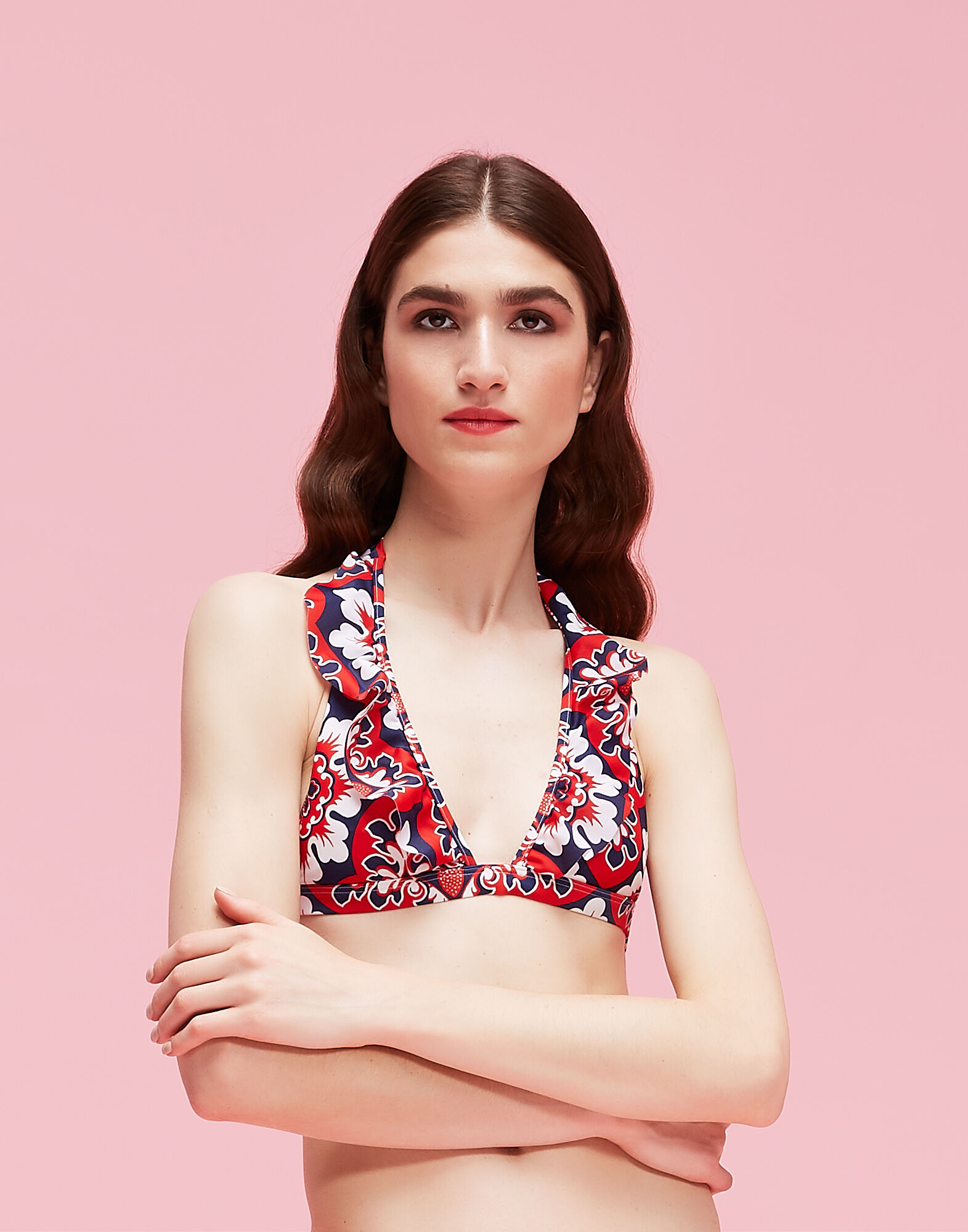 LaDoubleJ Rouches Bikini Top Palazzo Rosso SWI0005LYC001PAL0003