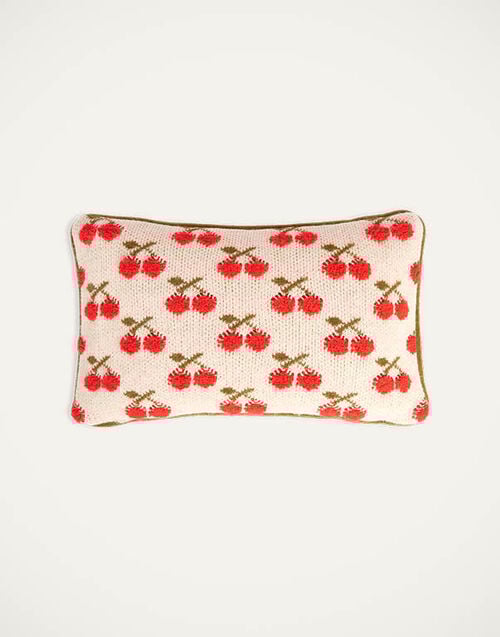 La DoubleJ Cherry Knitted Cushion La DoubleJ Cherry Knitted Cushion Off White CUS0017KNI092VA200WH05