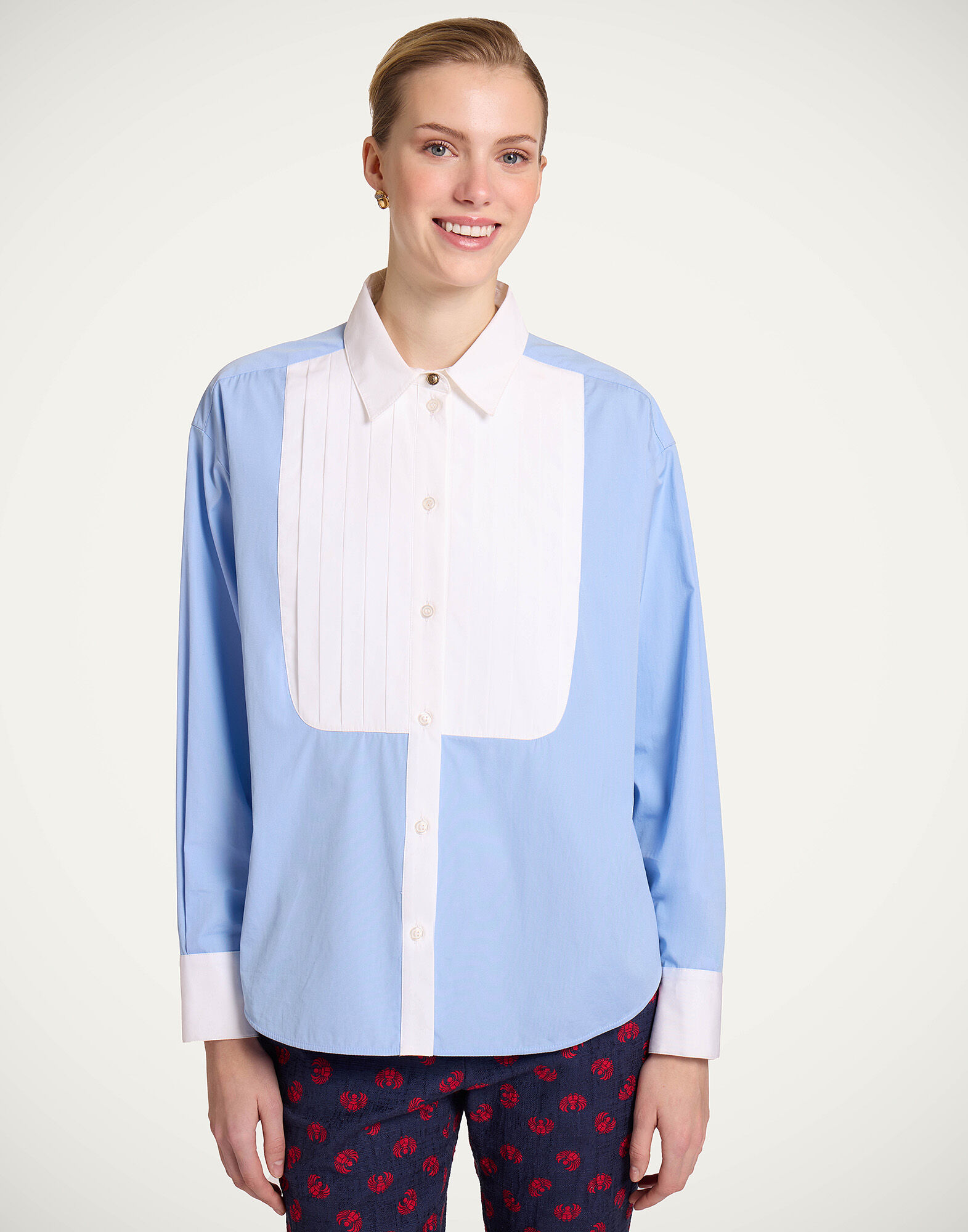 La DoubleJ Peggy Shirt Solid Light Blue SHI0115COT064SOLIDBU01