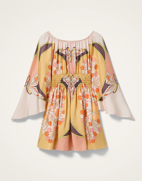 La DoubleJ Sienna Mini Dress Florette Plac&eacute;e Pale Pink DRE1021SIL029FLO08PI02