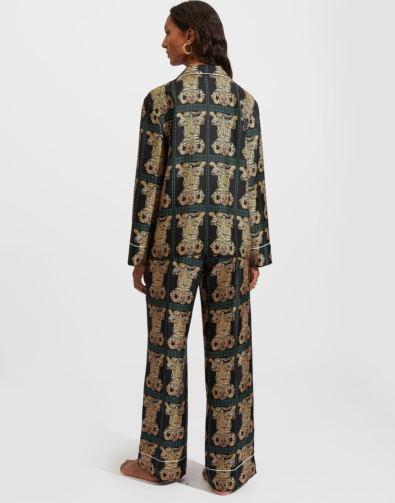 La DoubleJ Silk Pajama La DoubleJ Silk Pajama Tiger Tiles Black Small PJM0001SIL001TIG0008
