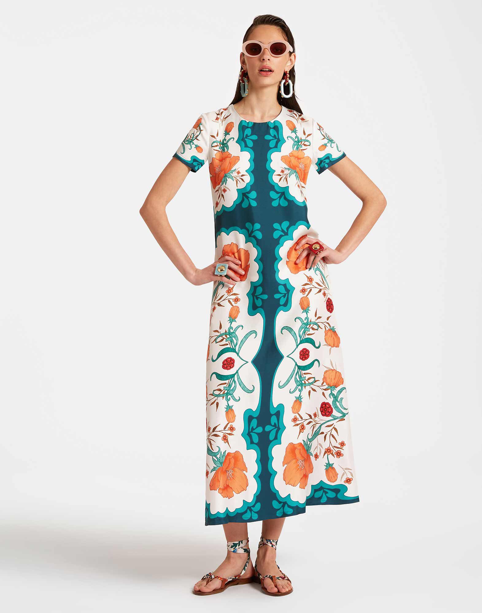 Swing Dress in Morpheus Placée Orange for Women | La DoubleJ