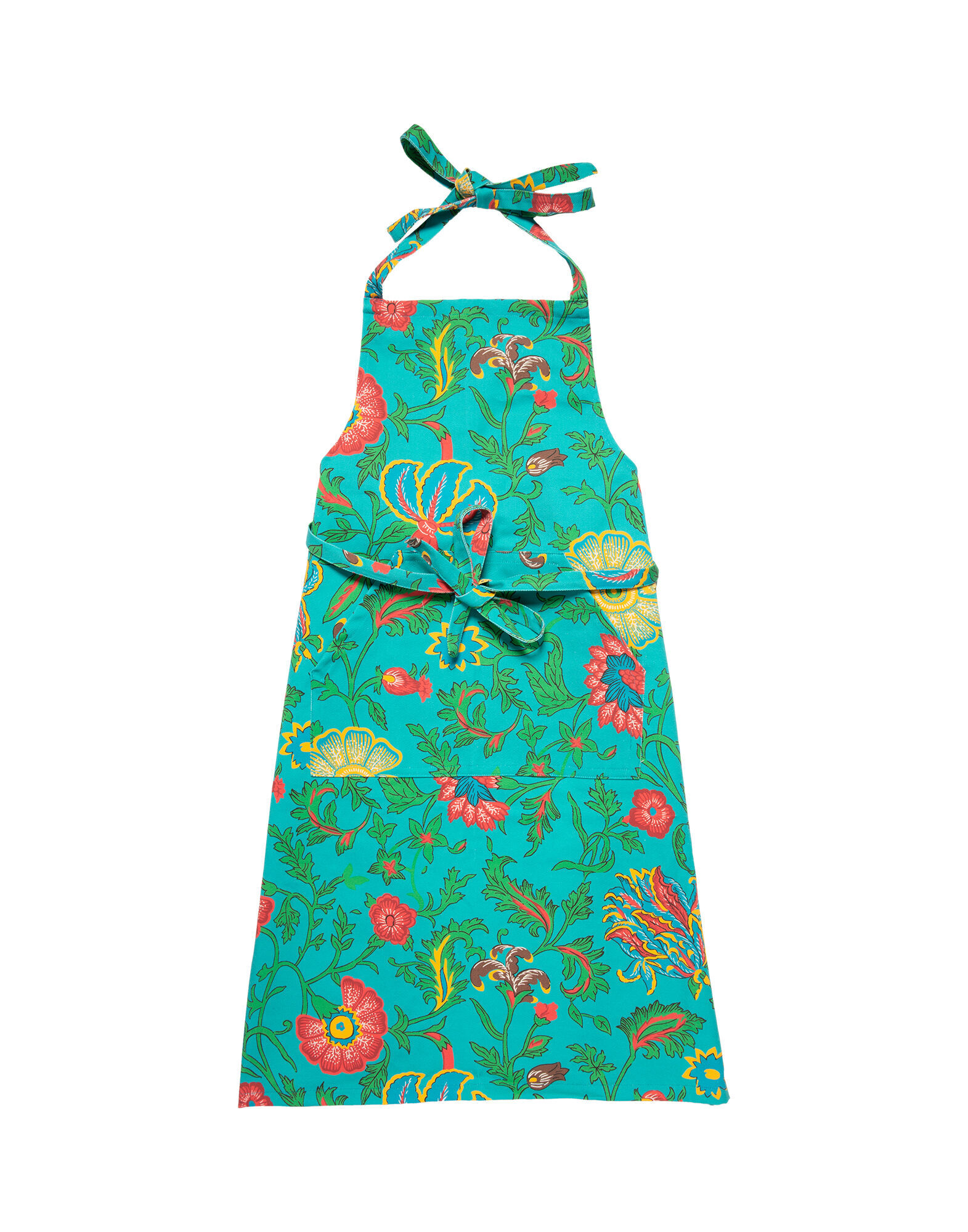La DoubleJ Apron Dragon Flower Turchese APR0001COT018DRA0005