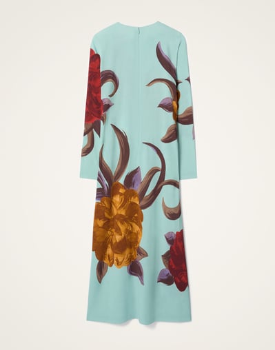 long sleeve light in the women's swing dress Lady Long Swing Dress Chiffon Floral Flared Sleeve Sweet Casual Vacation Summer