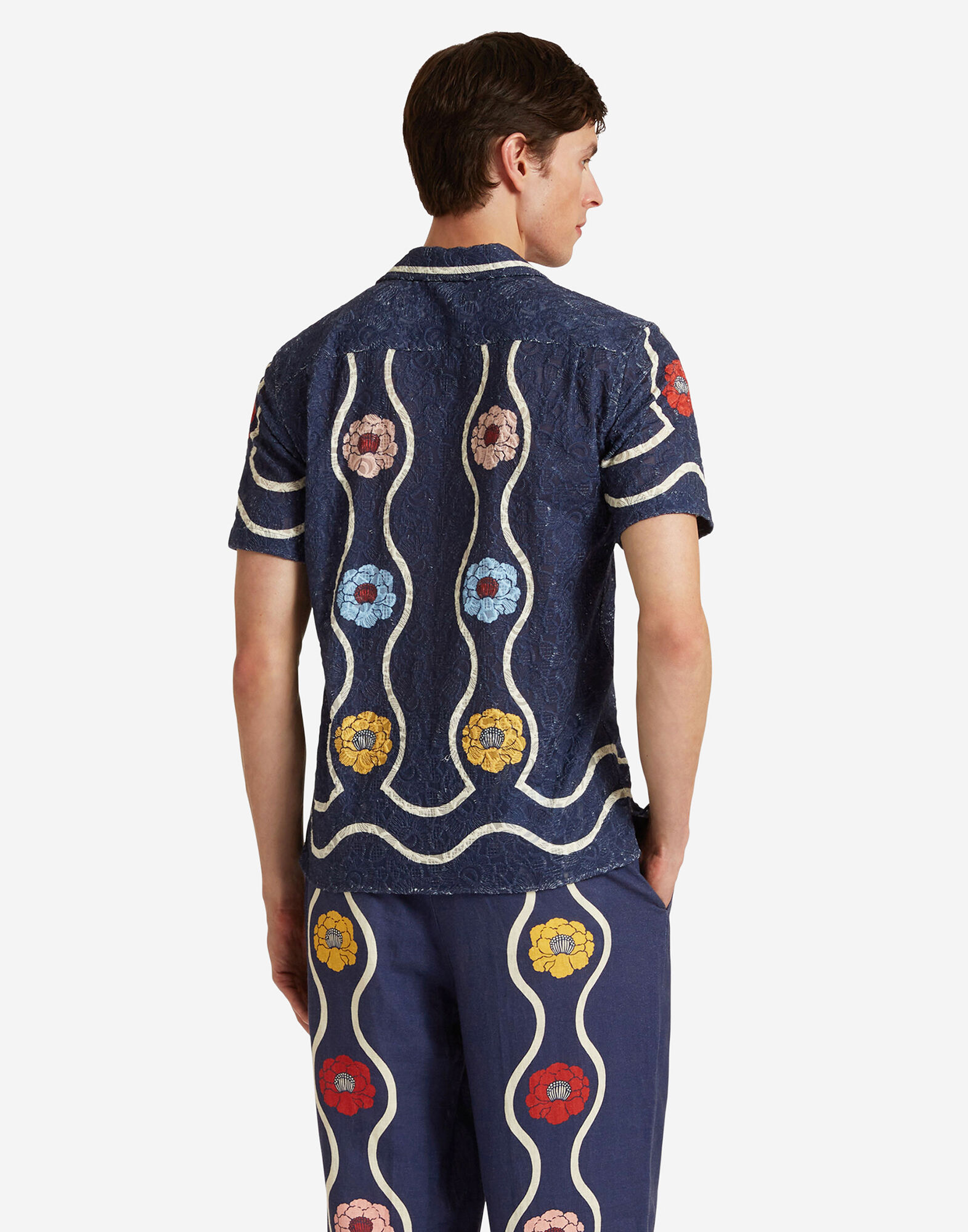 La DoubleJ Maitan Shirt Whitsun Plac&egrave;e Blue SHI0118COT066FSK01BU03