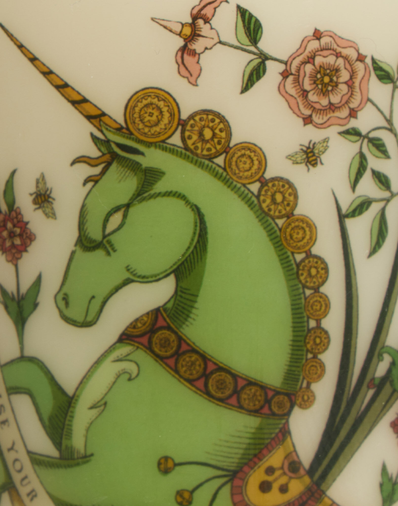 La DoubleJ Printed Pillar Candle The Unicorn Multicolor CAN0011WAX001UNI01MU01