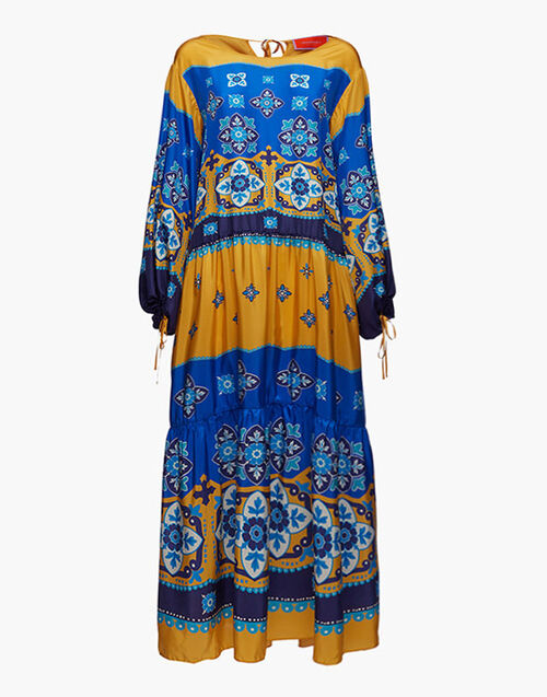 La DoubleJ Vesta Dress Tiles Degrade Plac&eacute;e Yellow DRE0302SIL009TIL03BU03