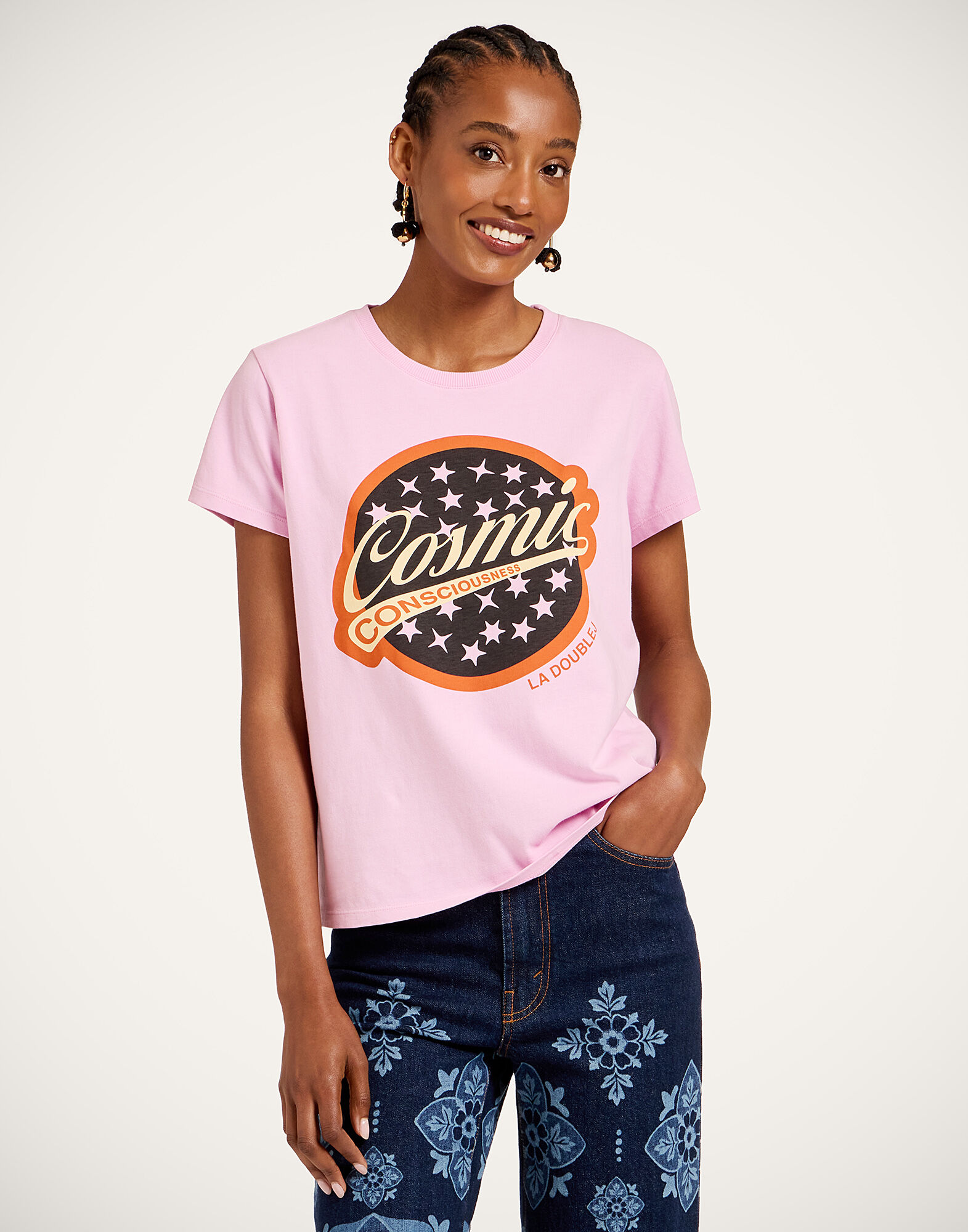 La DoubleJ High Tee Shirt Solid Lilac TSH0069JER079SOP14PU02