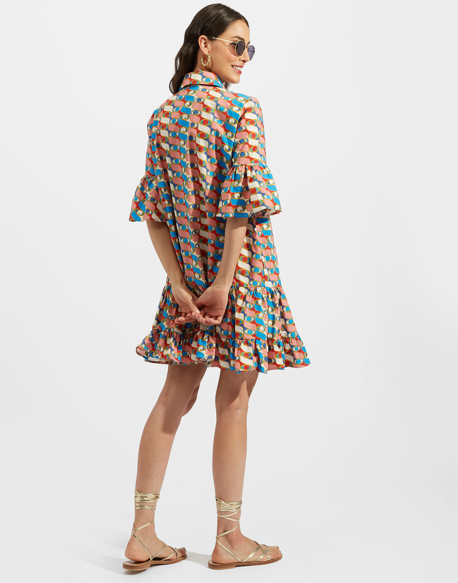 La DoubleJ Choux Dress Third Eye Turchese DRE0193COT001THE0003