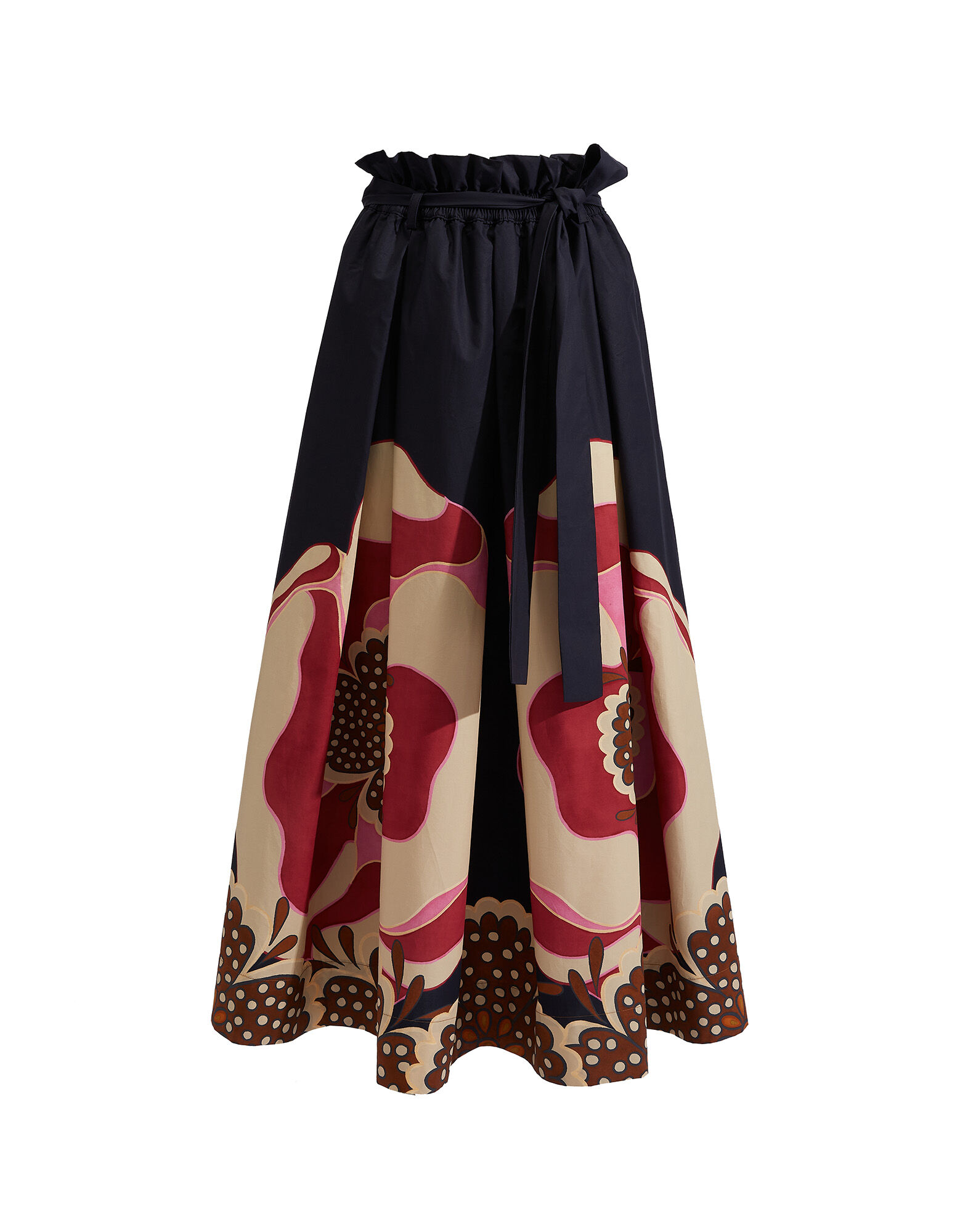 La DoubleJ Sardegna Skirt Poppies Fuxia Plac&eacute;e SKI0044COT015PPP0004