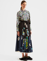 LaDoubleJ Sardegna Skirt &#40;Placed&#41; Butterfly Nero SKI0044COT015BUT0004