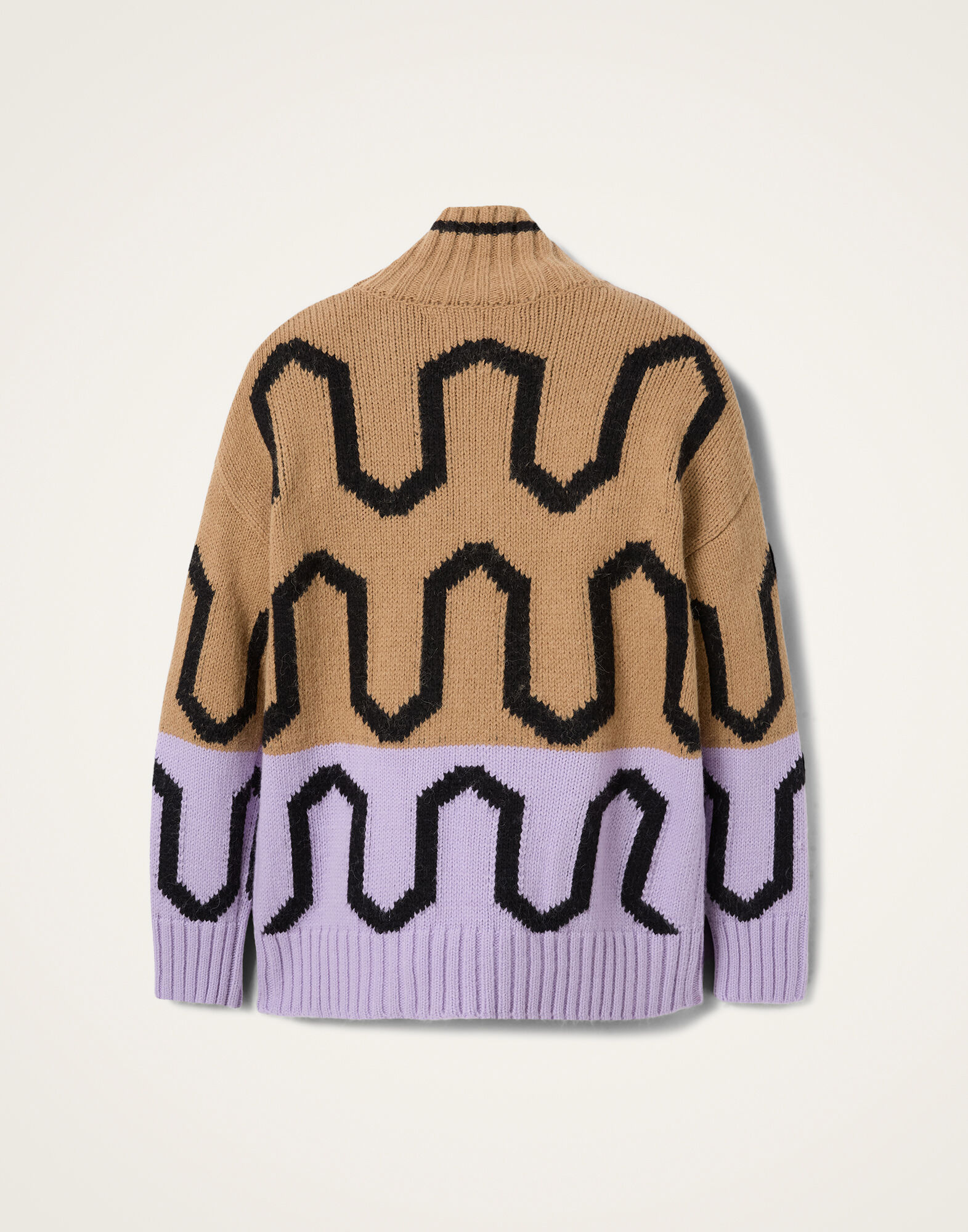 La DoubleJ Comber Turtleneck Camel & Lilac PUL0225KNI134VA310BR04