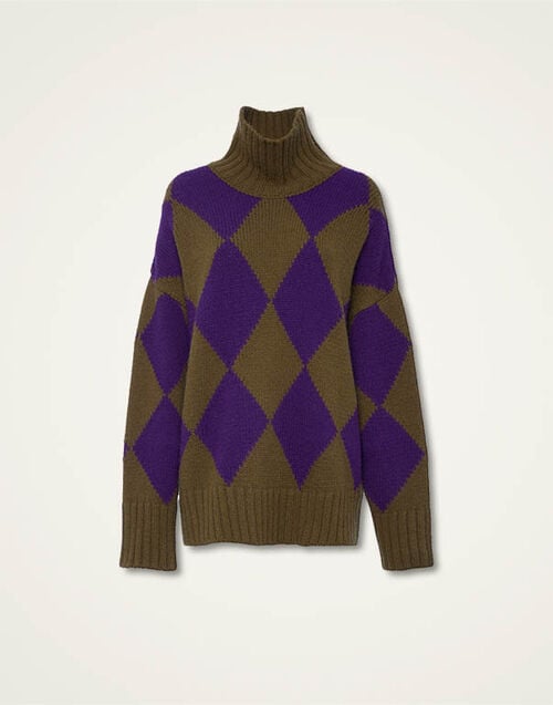 La DoubleJ Argyle Sweater La DoubleJ Argyle Sweater Green/Purple PUL0091KNI064VAR0122